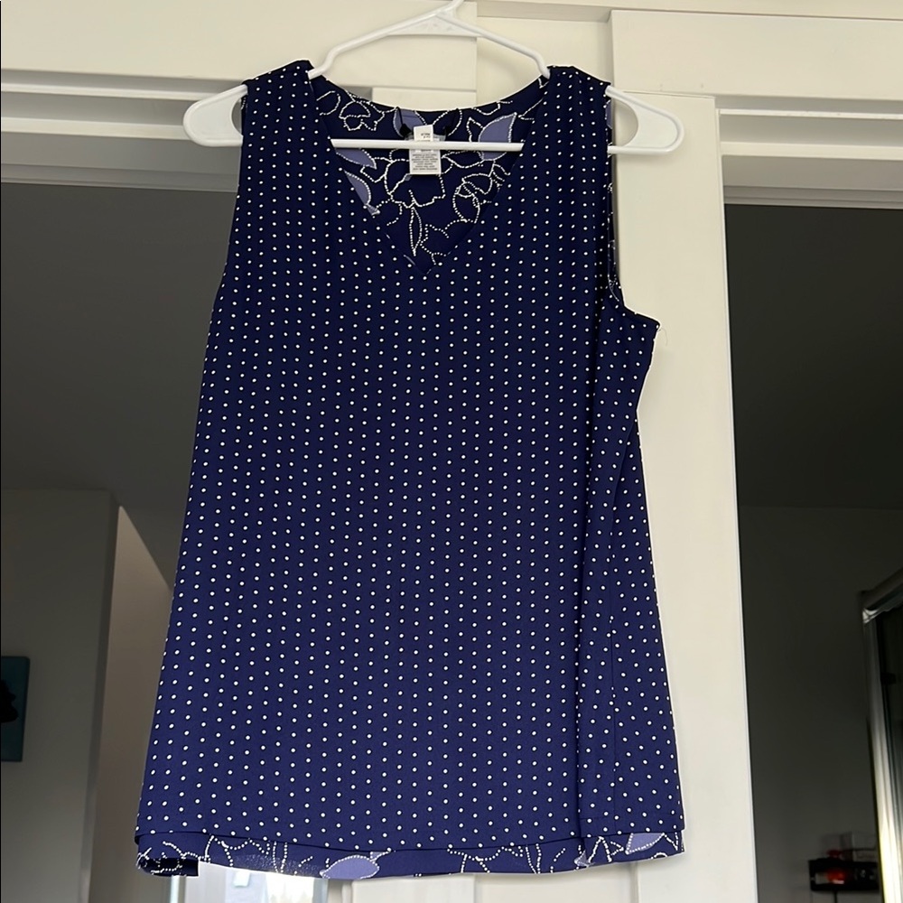 41 Hawthorn REVERSIBLE Sleeveless Blouse - polka dots and floral